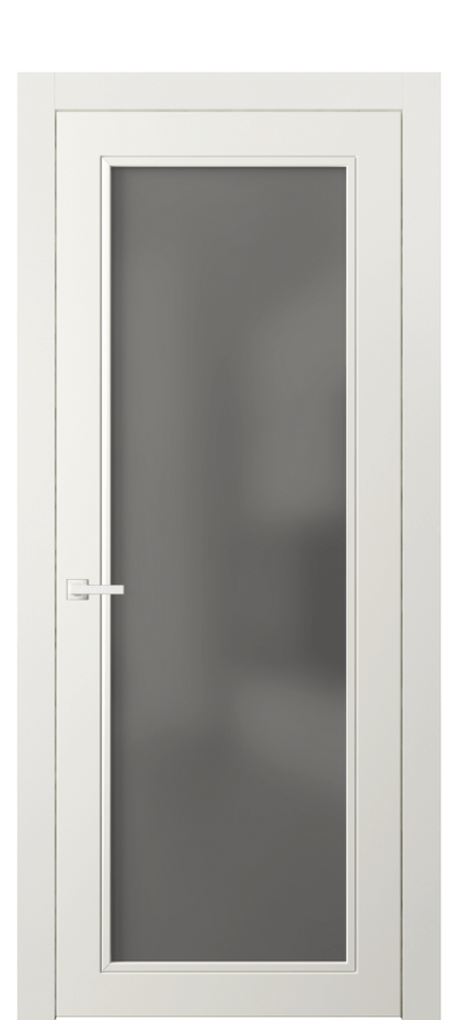 Межкомнатная дверь Нео Классик 8000 Матовый жемчужный Сатинированное серое стекло, триплекс Цена 66250 ₽ | Volhovec