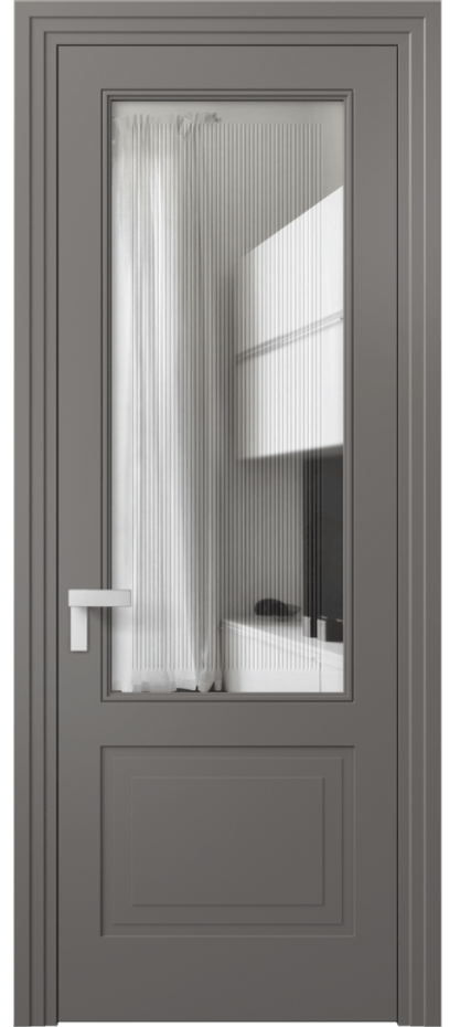 Дверь межкомнатная Rocca 8352 Матовый классический серый Прозрачное стекло с гравировкой "Каннелюры", триплекс Каскадный компланарный наличник МКЛС Цена 101090 ₽ Наличники уже входят в базовый комплект. Фабрика дверей Волховец 8 (800) 551 43 19 Межкомнатная дверь Rocca 8352 Матовый классический серый Прозрачное стекло с гравировкой "Каннелюры", триплекс Цена 101090 ₽ | Volhovec