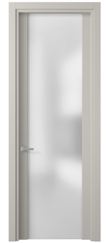 Межкомнатная дверь Planum 4114 Матовый облачно-серый Сатинированное стекло Цена 49811 ₽ | Volhovec