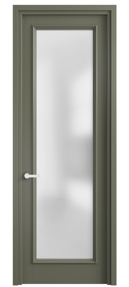 Межкомнатная дверь Шарм 6702 Матовый оливковый тёмный Сатинированное стекло Цена 103290 ₽ | Volhovec