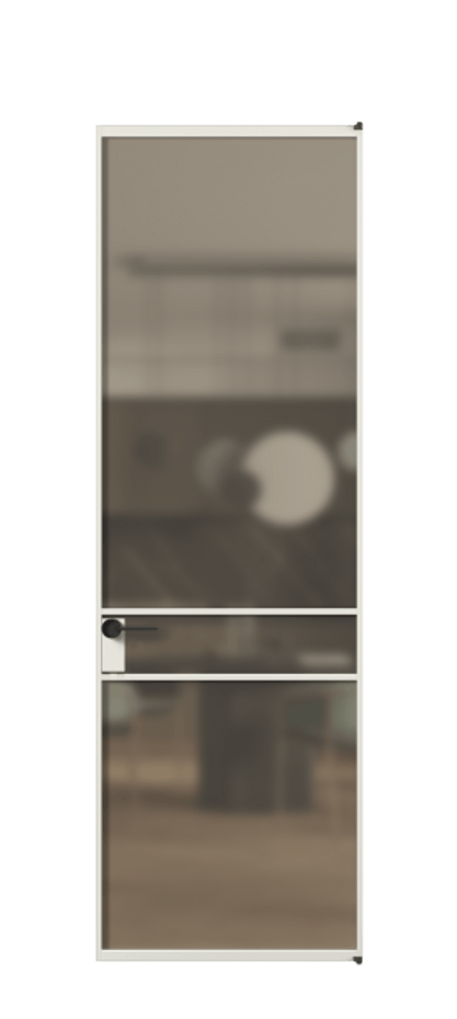 Алюминиевая дверь АЛПЛ040.02 Алюминий серый Сатинированное бронзовое стекло, триплекс Цена 136370  | Volhovec