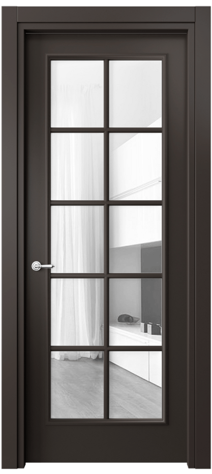 Межкомнатная дверь Paris 8102 Матовый антрацит Прозрачное стекло, 4 мм Цена 63711 ₽| Volhovec