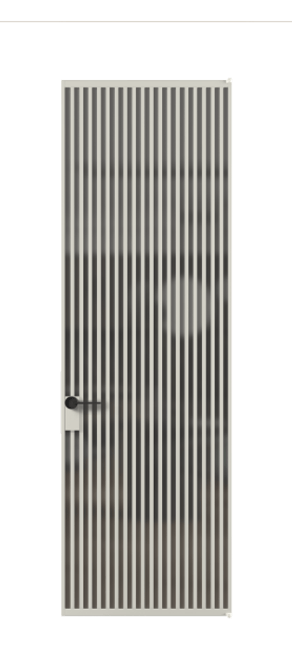 Алюминиевая дверь АЛПЛ040.06 Алюминий тёплый серый Сатинированное серое стекло, триплекс, 6 мм Цена 176652  | Volhovec