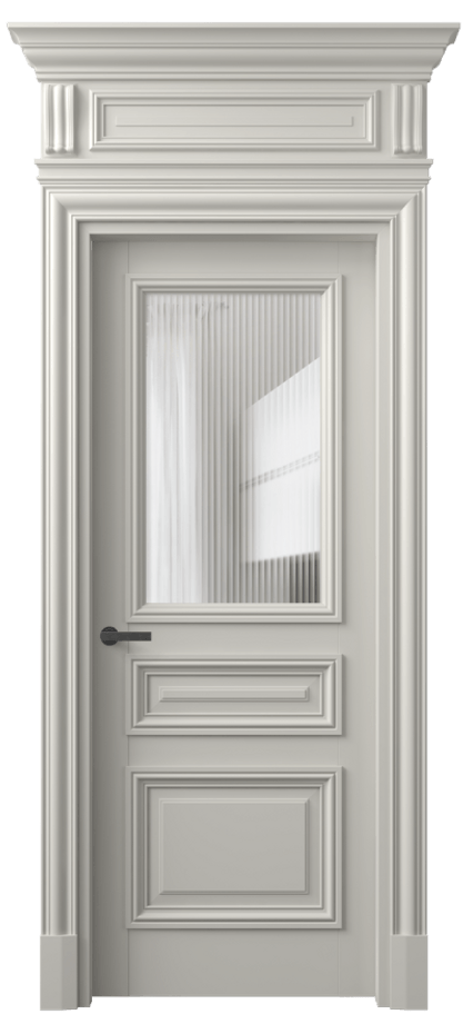 Межкомнатная дверь Antique 7304 Бук тёплый серый Рифлёное стекло "Moru", триплекс, 8 мм Цена 141880 ₽ | Volhovec