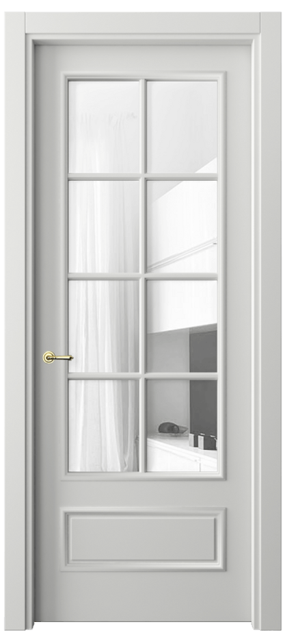 Дверь межкомнатная Paris 8112 Матовый светло-серый Прозрачное стекло Гладкий наличник МССР Цена 67760 ₽ Наличники уже входят в базовый комплект. Фабрика дверей Волховец 8 (800) 551 43 19 Межкомнатная дверь Paris 8112 Матовый светло-серый Прозрачное стекло Цена 67760 ₽| Volhovec