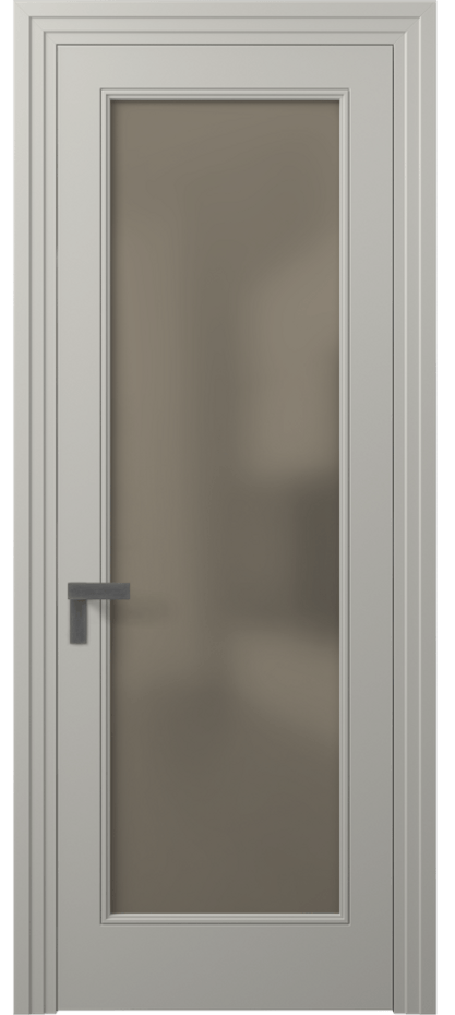 Межкомнатная дверь Rocca 8300 Матовый тёплый серый Сатинированное бронзовое стекло, триплекс Цена 78451 ₽ | Volhovec