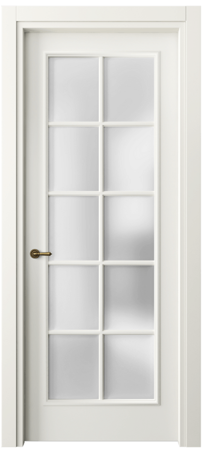 Межкомнатная дверь Paris 8102 Матовый жемчужный Сатинированное стекло Цена 84700 ₽| Volhovec