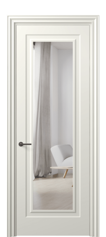 Межкомнатная дверь Mascot 8403 Матовый жемчужный Двустороннее зеркало, триплекс, 7 мм Цена 58479 ₽ | Volhovec