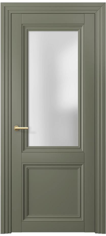 Межкомнатная дверь Центро 2524 Матовый оливковый тёмный Сатинированное стекло Цена 68420 ₽ | Volhovec