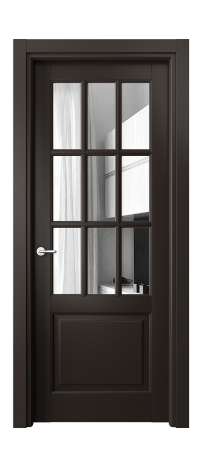 Межкомнатная дверь Тоскана Грильято 6312 Матовый антрацит Двустороннее зеркало, триплекс Цена 126390 ₽ | Volhovec