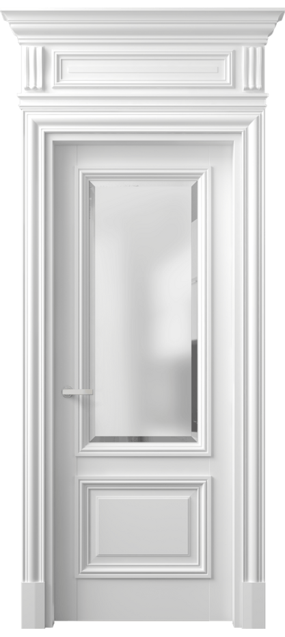 Межкомнатная дверь Antique 7302 Бук белоснежный Сатинированное стекло с фацетом, 6 мм Цена 136600 ₽ | Volhovec