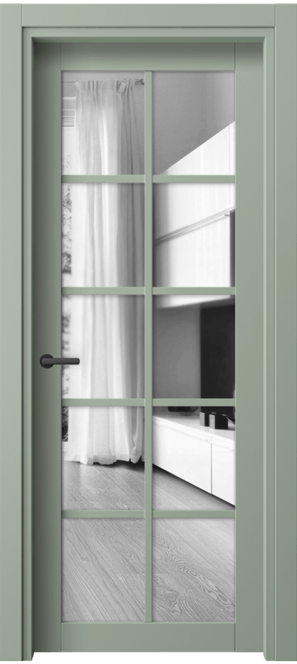 Межкомнатная дверь Neo// 2106 ПЭТ светло-оливковый Двустороннее зеркало, триплекс Цена 31410 ₽ | Volhovec