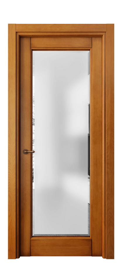 Межкомнатная дверь Toscana Elegante 6300 Бук светлый с патиной Сатинированное стекло с фацетом, 6 мм Цена 105899 ₽ | Volhovec