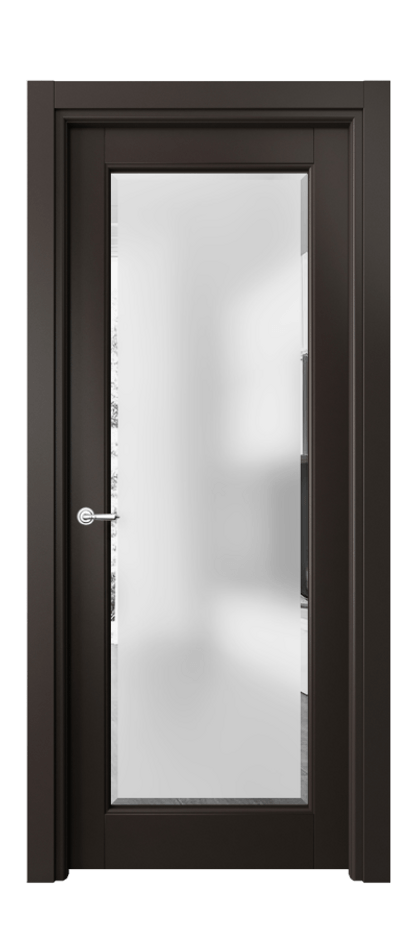 Межкомнатная дверь Тоскана Элегантэ 6300 Матовый антрацит Сатинированное стекло с фацетом Цена 103730 ₽ | Volhovec