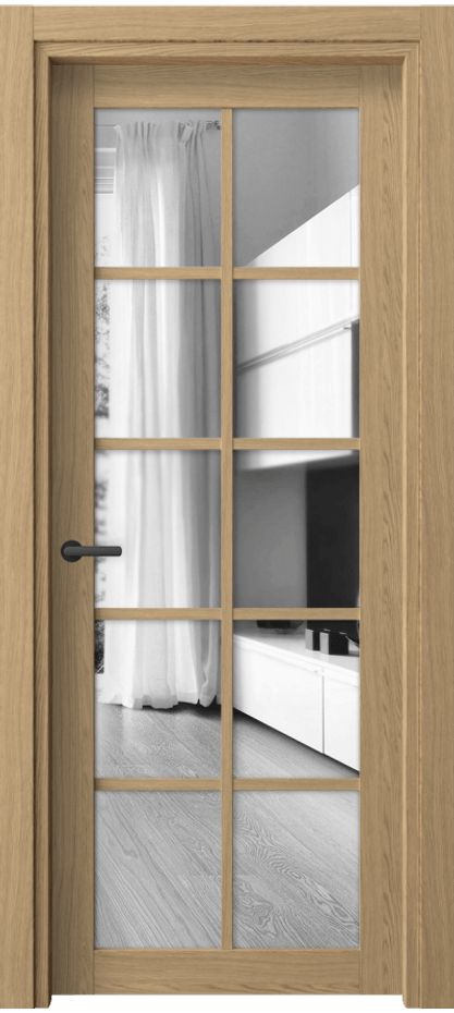 Межкомнатная дверь Neo 2106 Жемчужный дуб Двустороннее зеркало, триплекс Цена 44770 ₽ | Volhovec