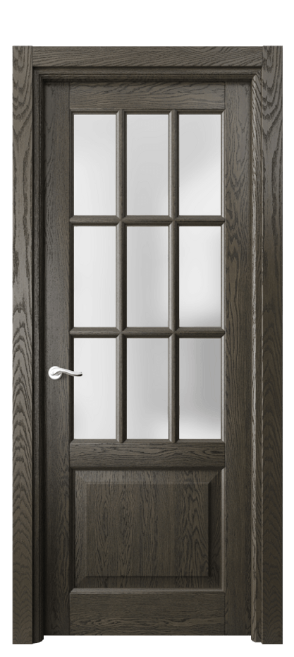 Межкомнатная дверь Лигнум 0748 Дуб серый брашированный Сатинированное стекло Цена 190630 ₽ | Volhovec