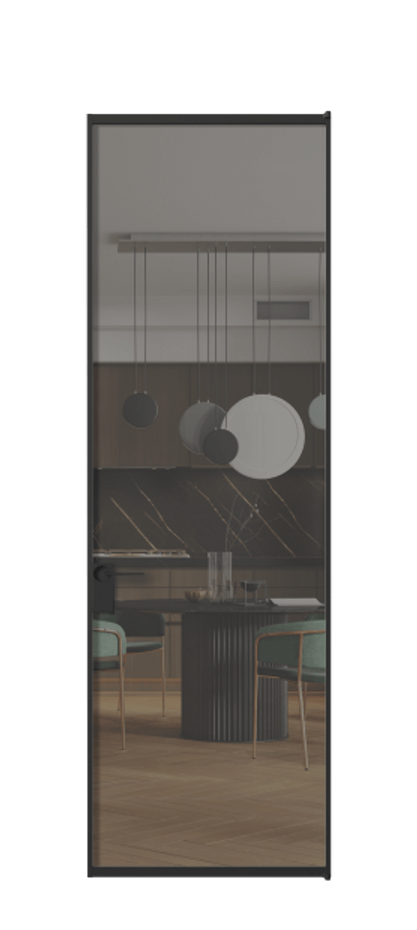 Алюминиевая дверь АЛПЛ040.01 Алюминий Черный Прозрачное серое стекло, триплекс Цена 127130  | Volhovec