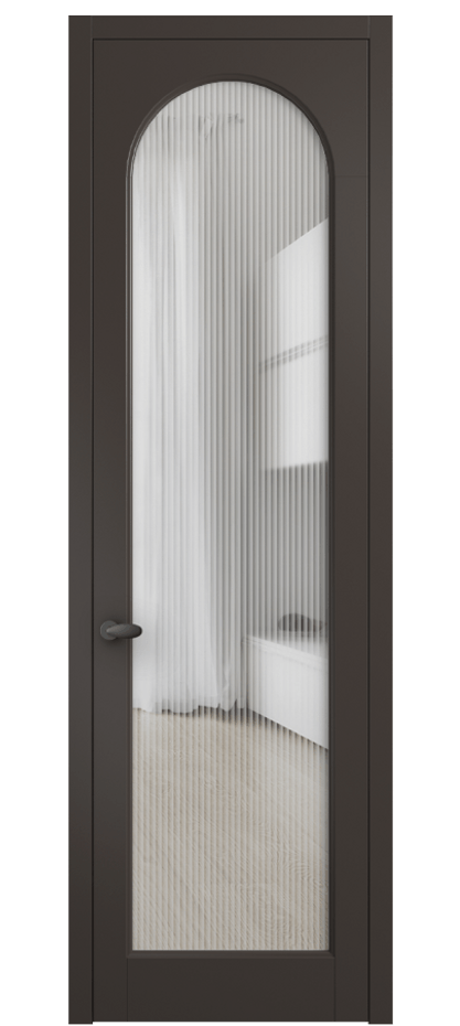 Межкомнатная дверь Palazzo 6804 Матовый антрацит Рифлёное стекло "Moru", триплекс, 8 мм Цена 109090 ₽ | Volhovec