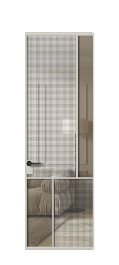 Дверь межкомнатная Mosaic АЛПЛ041.21 Алюминий тёплый серый Декоративное стекло с сеткой "Mesh silver", триплекс, 6 мм + Прозрачное бронзовое стекло, триплекс, 6 мм Без короба АТСР Цена 894070 Стоимость комплекта двери включает:
1. Полотно (600/650/700/750/800/850/900/950*2000-2400 мм).
2. Короб
3. Комплект фурнитуры (2 торцевые петли и магнитный замок с ответной планкой). Фабрика дверей Волховец 8 (800) 551 43 19 Межкомнатная дверь Mosaic АЛПЛ041.21 Алюминий тёплый серый Декоративное стекло с сеткой "Mesh silver", триплекс, 6 мм + Прозрачное бронзовое стекло, триплекс, 6 мм Цена 894070 AMD | Volhovec
