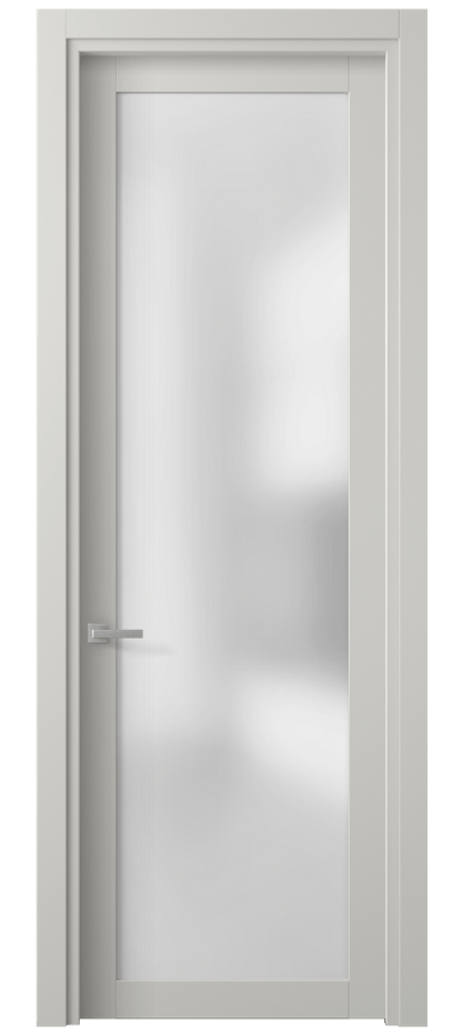Межкомнатная дверь Planum 2102 Матовый серый Сатинированное стекло Цена 40479 ₽ | Volhovec
