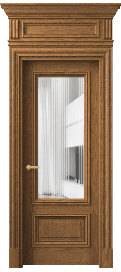 Межкомнатная дверь Антик 7306 Дуб пряный матовый Рифлёное стекло "Дюна", триплекс Цена 295840 ₽ | Volhovec