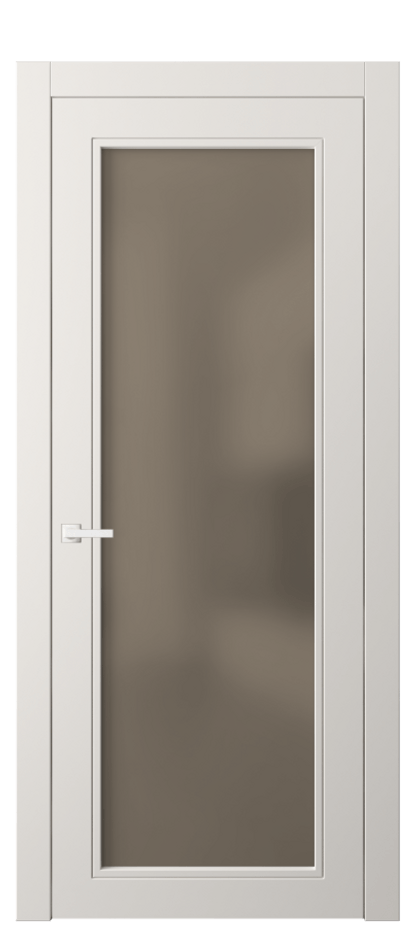 Межкомнатная дверь Neo Classic 8000 Матовый пудровый белый Сатинированное бронзовое стекло, триплекс, 8 мм Цена 52890 ₽ | Volhovec