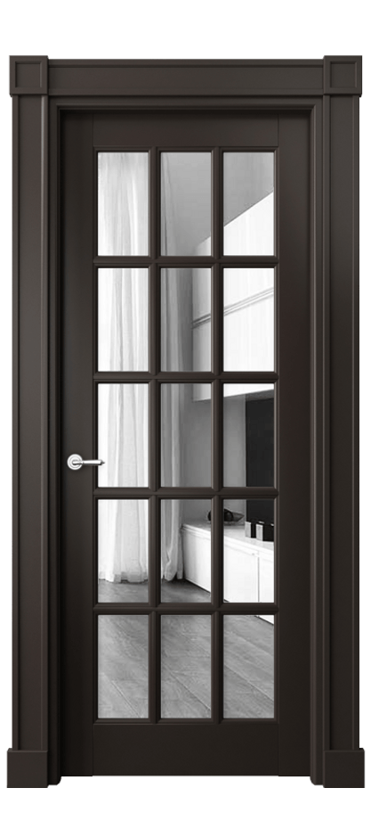 Межкомнатная дверь Тоскана Грильято 6311 Матовый антрацит Двустороннее зеркало, триплекс Цена 165260 ₽ | Volhovec