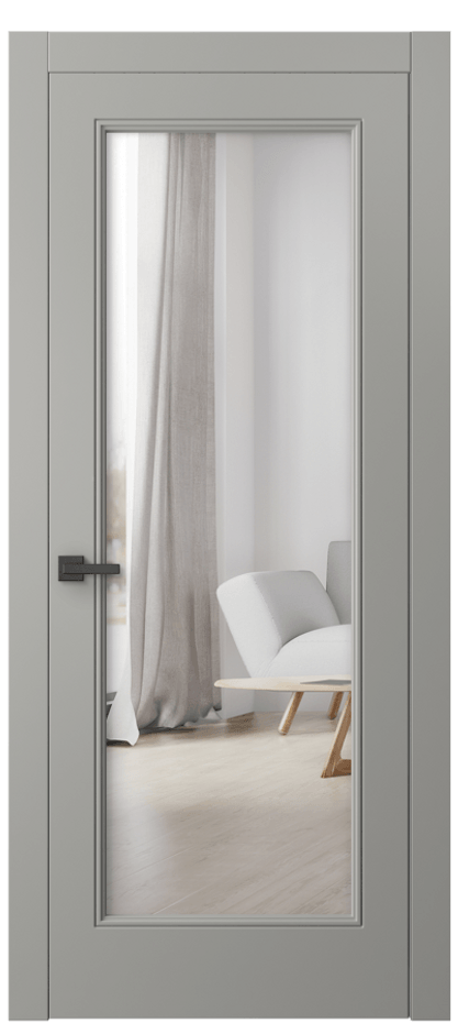Межкомнатная дверь Linea 8300 Матовый нейтральный серый Двустороннее зеркало, триплекс 8 мм Цена 57839 ₽ | Volhovec