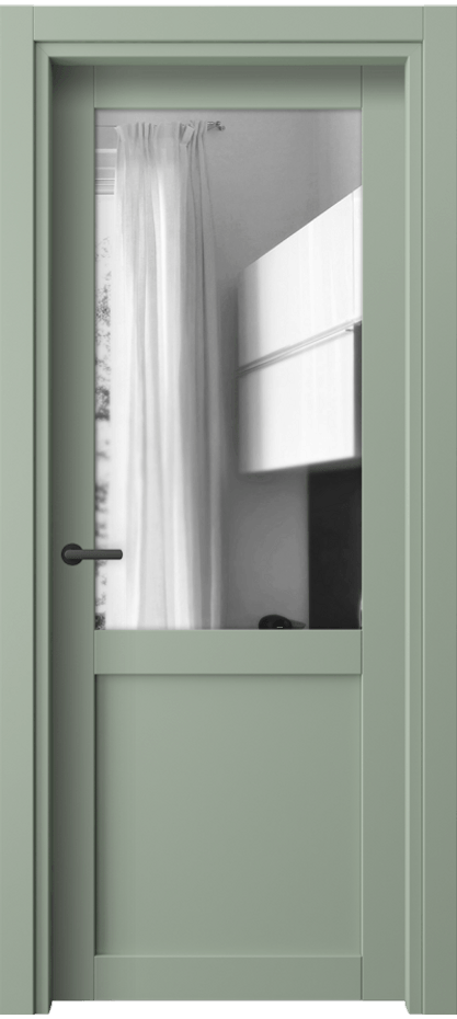 Межкомнатная дверь Neo// 2122 ПЭТ светло-оливковый Двустороннее зеркало, триплекс Цена 26930 ₽ | Volhovec