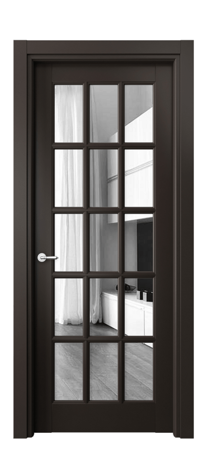 Межкомнатная дверь Тоскана Грильято 6311 Матовый антрацит Двустороннее зеркало, триплекс Цена 126390 ₽ | Volhovec