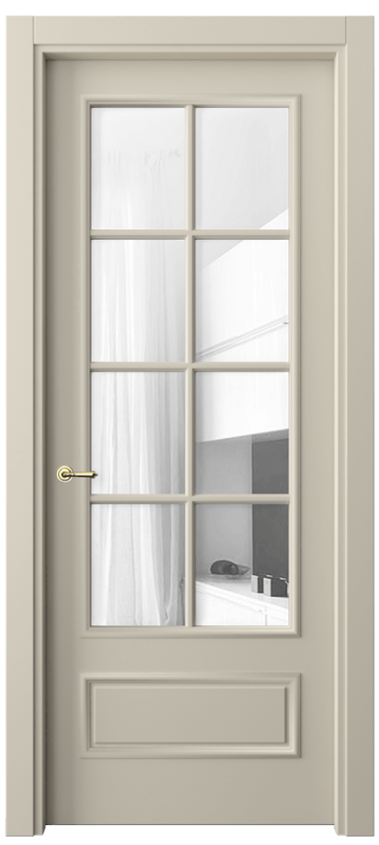 Межкомнатная дверь Paris 8112 Матовый бежево-серый Прозрачное стекло, 4 мм Цена 57919 ₽| Volhovec