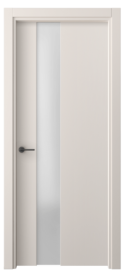 Межкомнатная дверь Freedom 4224 ПЭТ тёплый-белый Сатинированное стекло Цена 33880 ₽ | Volhovec