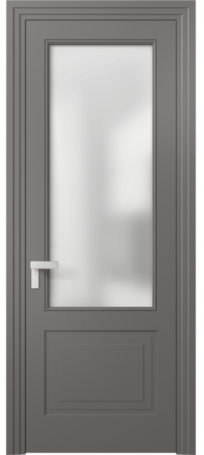 Дверь межкомнатная Rocca 8352 Матовый классический серый Сатинированное стекло Каскадный компланарный наличник МКЛС Цена 91190 ₽ Наличники уже входят в базовый комплект. Фабрика дверей Волховец 8 (800) 551 43 19 Межкомнатная дверь Rocca 8352 Матовый классический серый Сатинированное стекло Цена 91190 ₽ | Volhovec