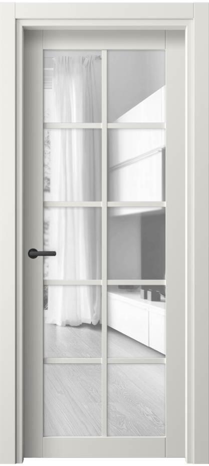 Межкомнатная дверь Neo 2106 Софт-тач белоснежный Прозрачное стекло, триплекс, 6 мм Цена 171830 AMD | Volhovec