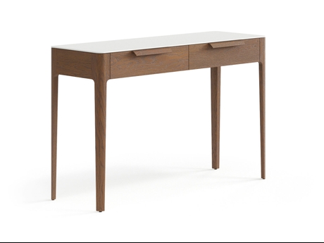 Мебель Консоль Piega 2 ящика. Цвет Дуб каштановый матовый. Материал Массив дуба матовый. Коллекция Консоль Piega 2 ящика. Картинка.