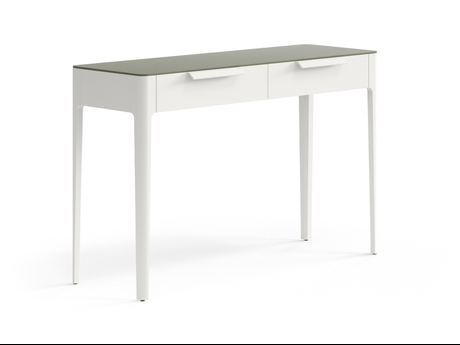 Мебель Консоль Piega 2 ящика. Цвет Матовый тёплый серый. Материал Гладкая эмаль. Коллекция Консоль Piega 2 ящика. Картинка.