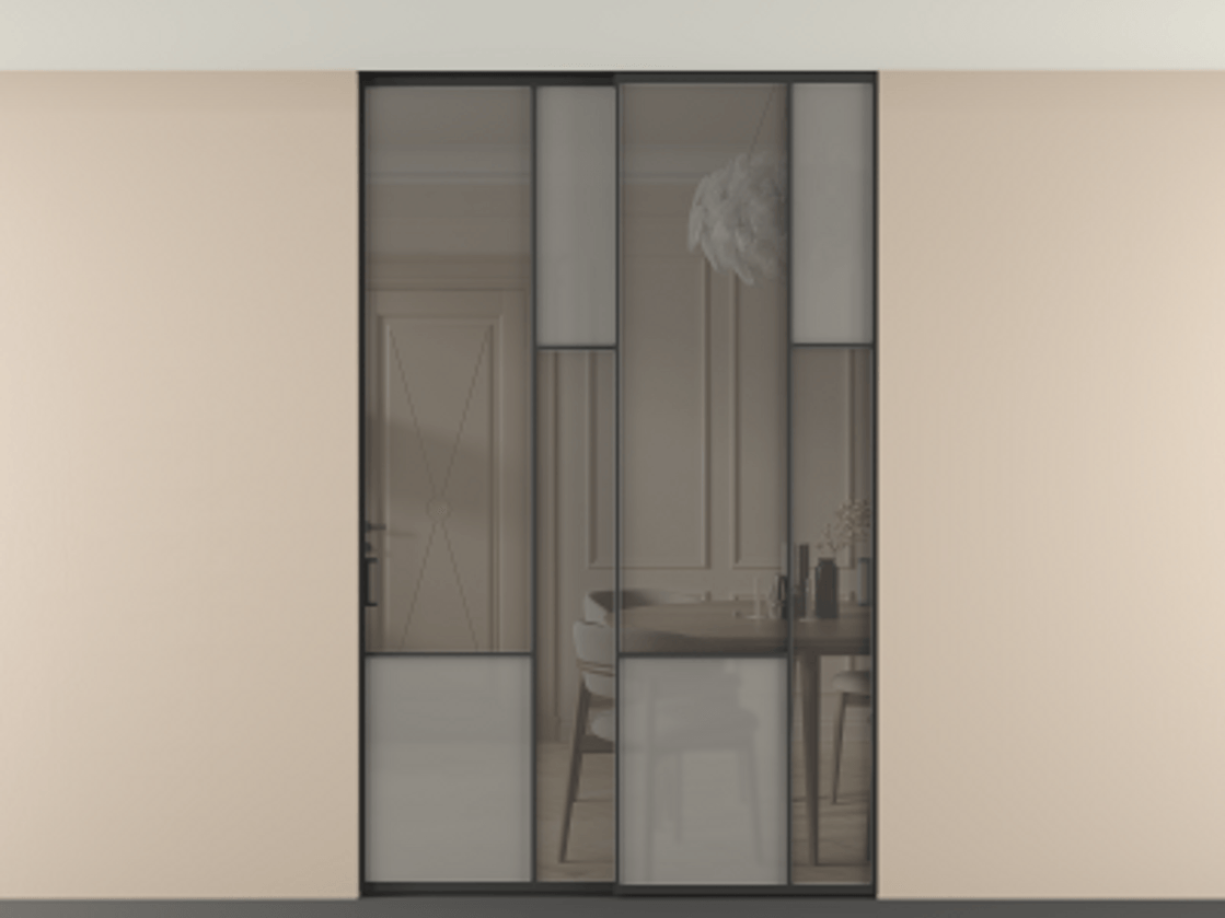 Перегородка Mosaic внутри проема двустворчатая в потолок #VENDORCODE# #FURNISH# #GLASS# Цена #PRICE# #CURRENCY# | Volhovec