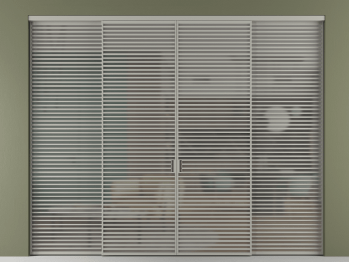 Перегородка Formato внутри проёма четырёхстворчатая АЛПР 040.07 Алюминий нейтральный серый Сатинированное серое стекло, триплекс Цена 152168800 so'm  | Volhovec