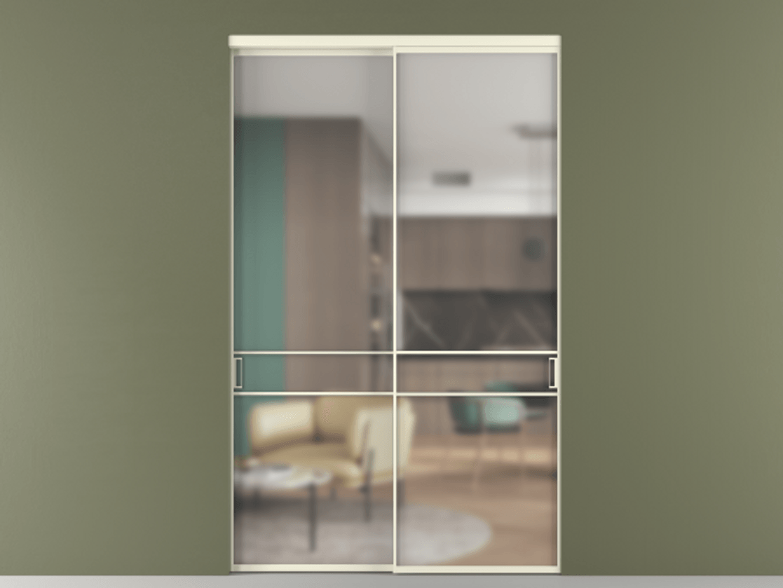 Перегородка Formato внутри проёма двустворчатая АЛПР 040.02 Алюминий молочно-белый Сатинированное стекло "Matelux Crystal Vision", калёное, 6 мм, матовое, каленое 6 мм Цена 234410 ₽  | Volhovec