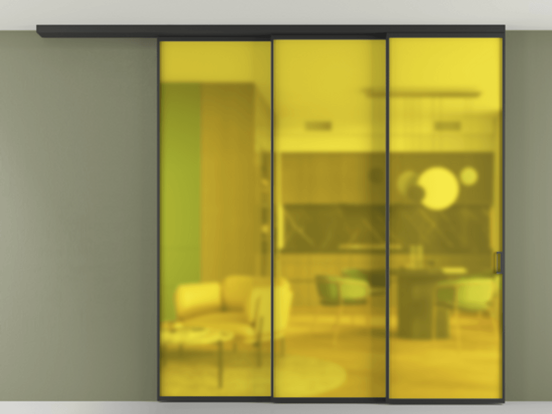 Перегородка Formato вдоль стены на потолок 3 створки с синхронным механизмом АЛПР 040.01 Алюминий Черный Сатинированное жёлтое стекло, триплекс. Скрытый короб ЧЕР Цена 400000 ₽ 1. Полотно 2 шт. (800/2100 мм)
2. Комплект установки раздвижной системы
3. Базовый комплект фурнитуры
4.Ручка RONDO
. Фабрика дверей Волховец 8 (800) 551 43 19 Перегородка Formato вдоль стены на потолок 3 створки с синхронным механизмом АЛПР 040.01 Алюминий Черный Сатинированное жёлтое стекло, триплекс Цена 400000 ₽ | Volhovec