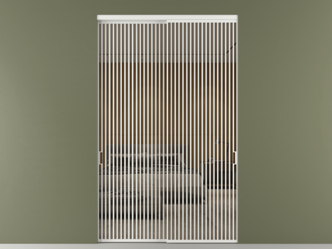 Перегородка Formato внутри проёма 2 створки АЛПР 040.06 Алюминий белоснежный Рефлективное бронзовое стекло "Stopsol", калёное Цена 741730 ₽  | Volhovec