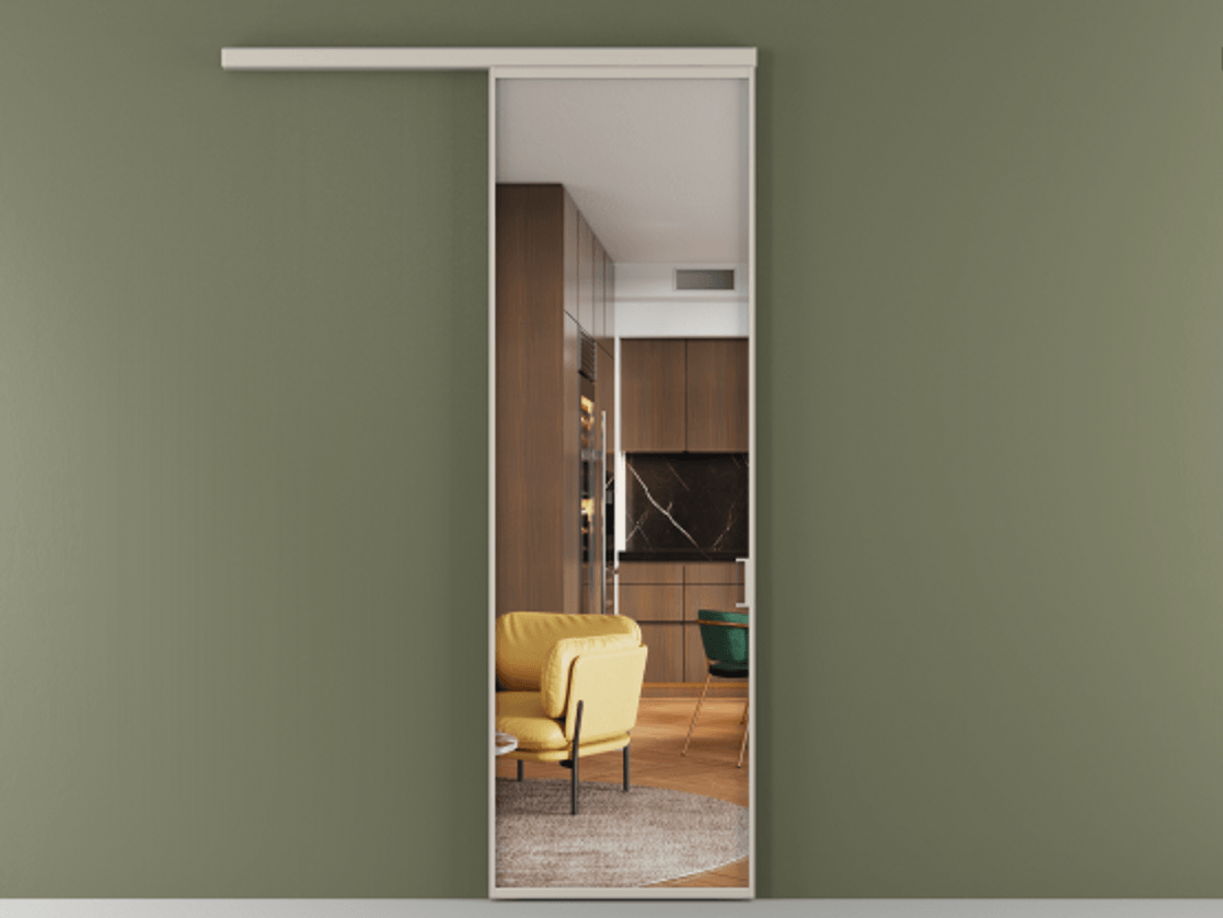 Перегородка Формато вдоль стены 1 створка АЛПР 040.01 Алюминий светло-бежевый Прозрачное стекло "Кристал Вижн", калёное Цена 118980 ₽  | Volhovec