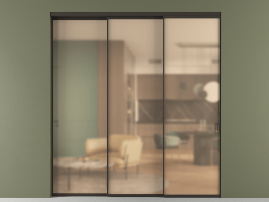 Перегородка Formato внутри проёма 3 створки с синхронным механизмом АЛПР 040.01 Алюминий антрацит Сатинированное оранжевое стекло, триплекс. Цена 364740 ₽ 1. Полотно 3 шт. (800/2100 мм)
2. Комплект установки раздвижной системы
3. Базовый комплект фурнитуры
4. Комплект фурнитуры телескопик синхро-2
5.Ручка RONDO
. Фабрика дверей Волховец 8 (800) 551 43 19 Перегородка Formato внутри проёма 3 створки с синхронным механизмом АЛПР 040.01 Алюминий антрацит Сатинированное оранжевое стекло, триплекс Цена 364740 ₽ | Volhovec