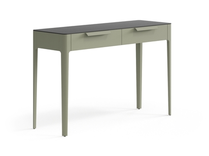 Мебель Консоль Piega 2 ящика. Цвет Матовый оливковый тёмный. Материал Гладкая эмаль. Коллекция Консоль Piega 2 ящика. Картинка.