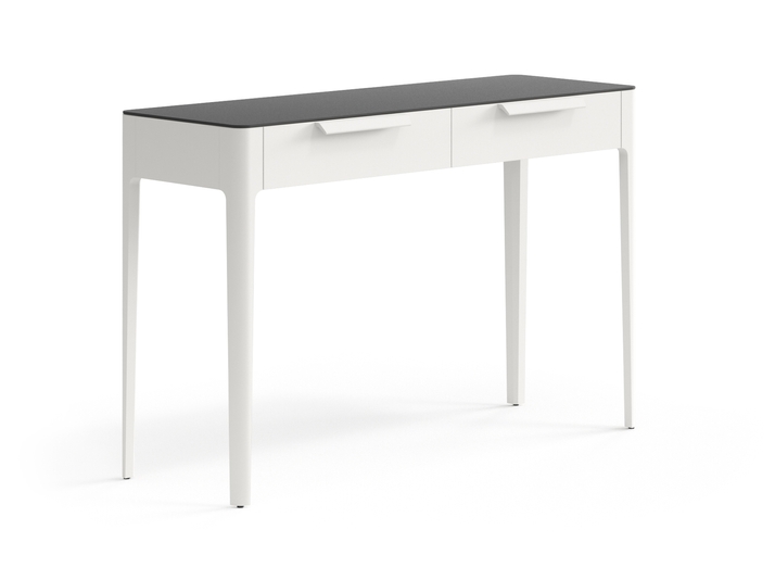Мебель Консоль Piega 2 ящика. Цвет Матовый тёплый серый. Материал Гладкая эмаль. Коллекция Консоль Piega 2 ящика. Картинка.