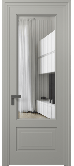 Межкомнатная дверь 8342 МНСР Прозрачное стекло с гравировкой Rocca. Цвет Матовый нейтральный серый. Материал Гладкая эмаль. Коллекция Rocca. Фото. Дверь межкомнатная 8342 МНСР Прозрачное стекло с гравировкой Rocca. Цвет Матовый нейтральный серый. Материал Гладкая эмаль. Коллекция Rocca. Картинка.