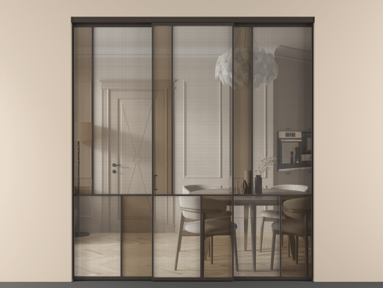 Алюминевая перегородка vn3_3_ААН_MS+Бронза триплекс_new. Цвет Алюминий антрацит. Материал Алюминий в эмали. Коллекция Перегородка Mosaic внутри проёма 3 створки. Фото. Алюминевая перегородка vn3_3_ААН_MS+Бронза триплекс_new. Цвет Алюминий антрацит. Материал Алюминий в эмали. Коллекция Перегородка Mosaic внутри проёма 3 створки. Картинка.