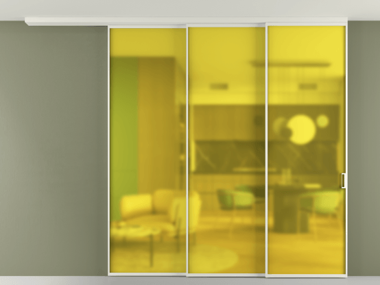 Алюминевая перегородка АЛПР 040.01_БЕЛ_САТ ЖЕЛ_new. Цвет Алюминий Белый. Материал Алюминий. Коллекция Перегородка Formato вдоль стены на потолок 3 створки с синхронным механизмом. Фото. Алюминевая перегородка АЛПР 040.01_БЕЛ_САТ ЖЕЛ_new. Цвет Алюминий Белый. Материал Алюминий. Коллекция Перегородка Formato вдоль стены на потолок 3 створки с синхронным механизмом. Картинка.