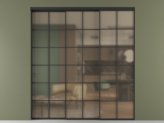 Алюминевая перегородка vn3_05 Бронза сатин триплекс ЧЕР. Цвет Алюминий Черный. Материал Алюминий. Коллекция Перегородка Формато внутри проёма 3 створки с синхронным механизмом. Фото. Алюминевая перегородка vn3_05 Бронза сатин триплекс ЧЕР. Цвет Алюминий Черный. Материал Алюминий. Коллекция Перегородка Формато внутри проёма 3 створки с синхронным механизмом. Картинка.