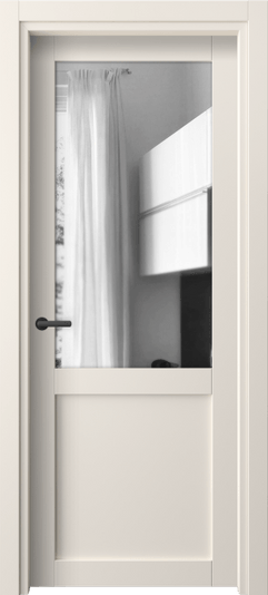 Дверь межкомнатная 2122 ПЭКБ ДВ ЗЕР. Цвет ПЭТ кремово-белый. Материал ПЭТ. Коллекция Neo. Картинка.
